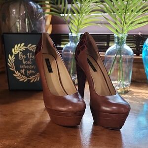 Rachel Zoe Brown Platform Heels